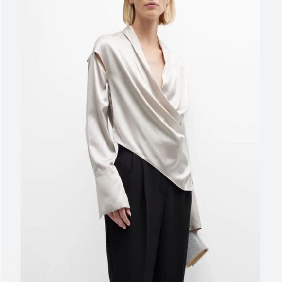 NWT Et Ochs Elegant silk  Women's Drape Top, L - Picture 2 of 14